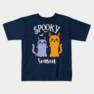 Spooky Season Ghost Cats Kids T-Shirt